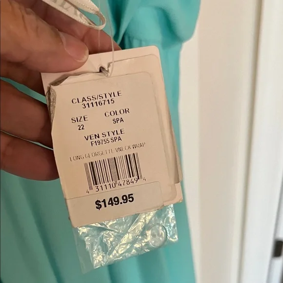 David's Bridal Turquoise Gown - Picture 6 of 7